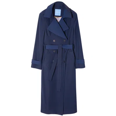 Capsule By Agne Gilyte Women's Blue Trenchcoat Glasgow Water Repellent Fabric