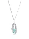 Capsule Eleven Aquamarine Statement-pendant Necklace In Silver
