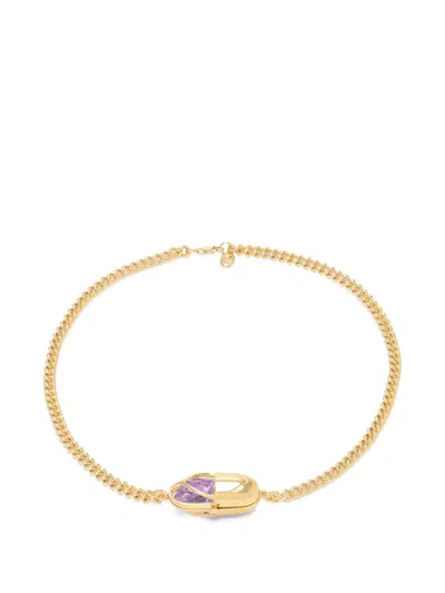 Capsule Eleven Capsule Crystal Amethyst Necklace In Gold