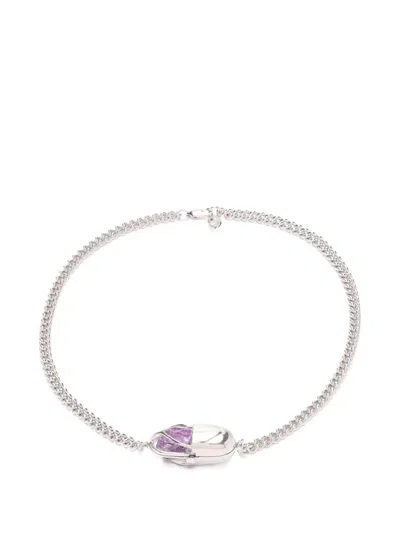 Capsule Eleven Capsule Crystal Amethyst Necklace In Metallic
