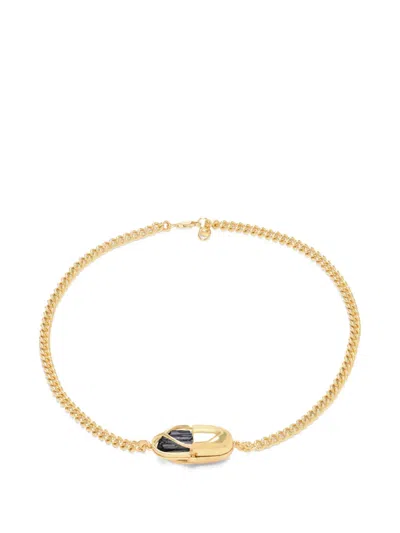 Capsule Eleven Capsule Crystal Black Tourmaline Necklace In Gold