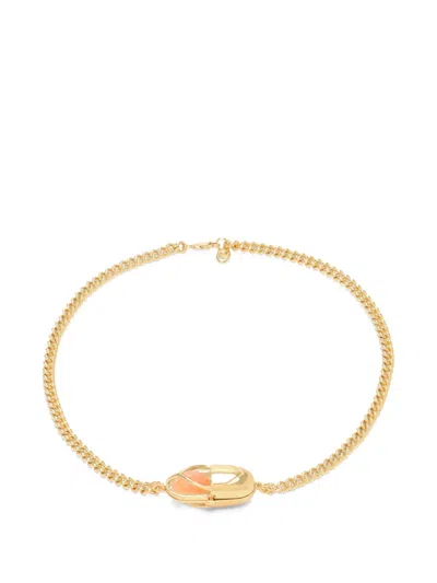 Capsule Eleven Capsule Crystal Carnelian Necklace In Gold