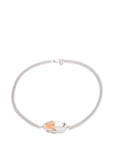 Capsule Eleven Capsule Crystal Carnelian Necklace In Silver