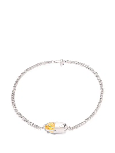 Capsule Eleven Capsule Crystal Citrine Necklace In Metallic