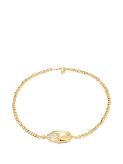 Capsule Eleven Capsule Crystal Green Amethyst Necklace In Gold