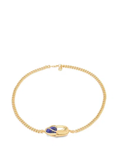 Capsule Eleven Capsule Crystal Lapis Lazuli Necklace In Gold