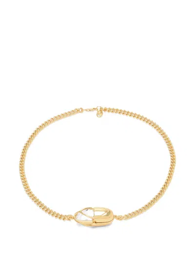 Capsule Eleven Capsule Crystal Quarz Necklace In Gold