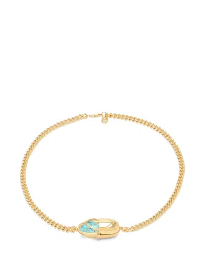 Capsule Eleven Capsule Crystal Turquoise Necklace In Gold