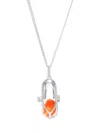 Capsule Eleven Carnelian Statement-pendant Necklace In Silver
