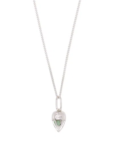 Capsule Eleven Heart-pendant Emerald Necklace In Gold