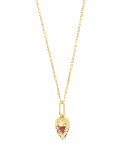 Capsule Eleven Heart-pendant Ruby Necklace In Gold