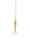 Capsule Eleven Pearls Rosary Necklace In Gold