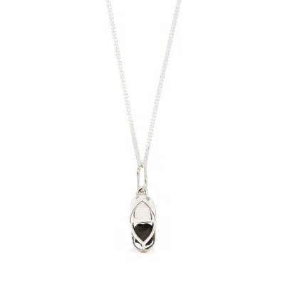 Capsule Eleven Women's Black / Silver Mini Capsule Crystal Necklace - Black Onyx, Sterling Silver In Metallic