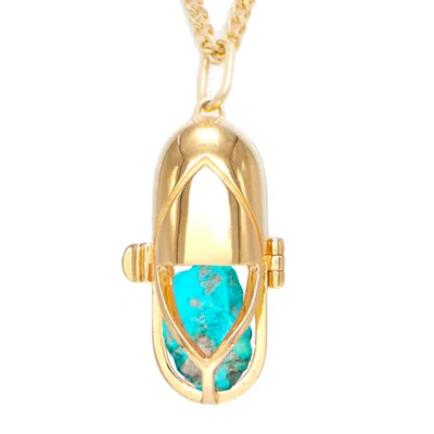 Capsule Eleven Women's Blue Capsule Crystal Pendant - Gold Vermeil - Turquoise