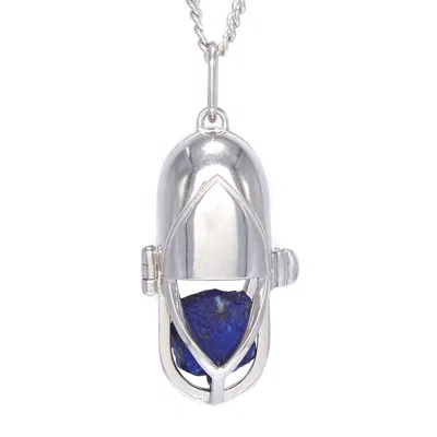 Capsule Eleven Women's Blue Capsule Crystal Pendant - Sterling Silver - Lapis Lazuli In Metallic