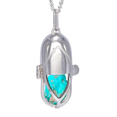 Capsule Eleven Women's Blue Capsule Crystal Pendant - Sterling Silver - Turquoise In Metallic