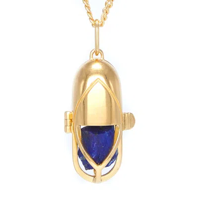 Capsule Eleven Women's Blue Capsule Crystal Pendant - Vermeil - Lapis Lazuli In Gold