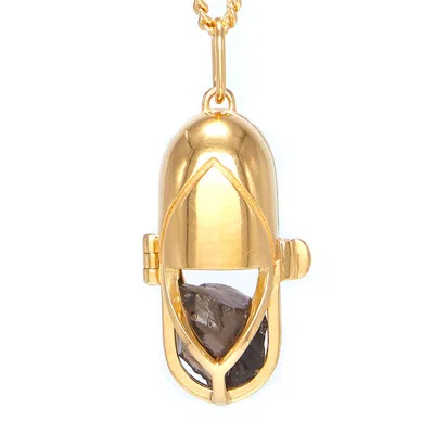 Capsule Eleven Women's Brown Capsule Crystal Pendant - Vermeil - Smokey Quartz In Gold