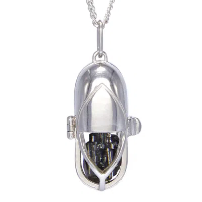Capsule Eleven Women's Capsule Crystal Pendant - Sterling Silver - Black Tourmaline In Neutral