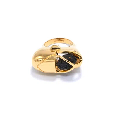 Capsule Eleven Women's Capsule Crystal Ring - Vermeil - Black Tourmaline In Gold