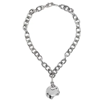 CAPSULE ELEVEN WOMEN'S DESERT MELTED COIN NECKLACE - SILVER