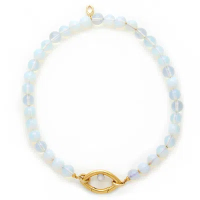 Capsule Eleven Women's Gold / Blue Eye Opener Opalite Necklace-gold In Gold/blue