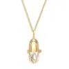 Capsule Eleven Freshwater Pearl Capsule Pendant Necklace In Gold