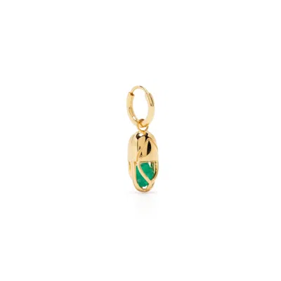 Capsule Eleven Capsule Onyx Hoop Earring In Gold/green