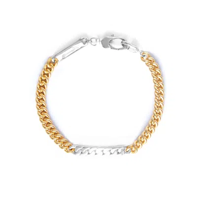 Capsule Eleven Women's Gold / Silver Power Tag Bracelet Mixed Metals Silver Stripe - Vermeil, Sterling Silver
