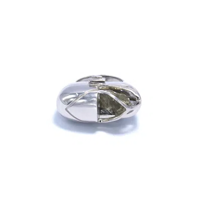 Capsule Eleven Women's Grey Capsule Crystal Ring - Sterling Silver - Pyrite In Metallic