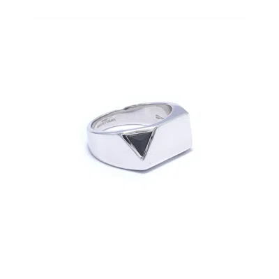Capsule Eleven Women's Jewel Beneath Signet Ring - Sterling Silver, Black Onyx In Metallic