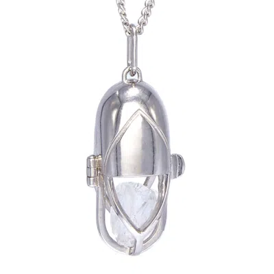 Capsule Eleven Women's Neutrals Capsule Crystal Pendant - Sterling Silver - Clear Quartz In Metallic