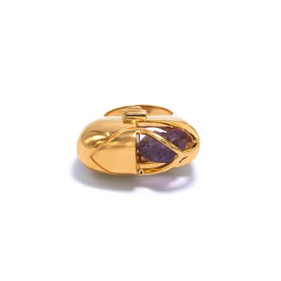 Capsule Eleven Women's Pink / Purple Capsule Crystal Ring - Vermeil - Amethyst In Gold
