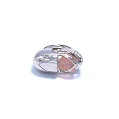 Capsule Eleven Women's Rose Gold Capsule Crystal Ring -sterling Silver - Rose Quartz In Metallic