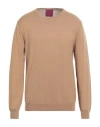 Capsule Knit Man Sweater Camel Size Xxl Cotton In Beige