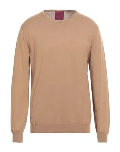 Capsule Knit Man Sweater Camel Size Xxl Cotton In Brown