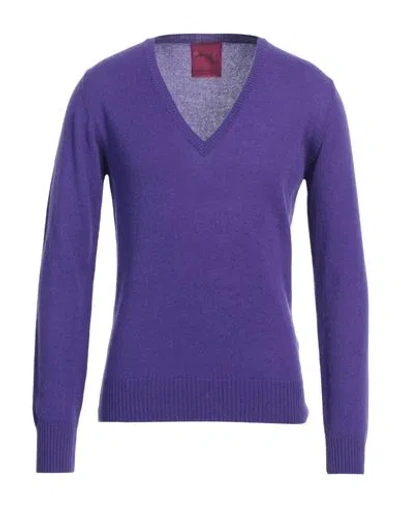 Capsule Knit Man Sweater Dark Purple Size M Cashmere