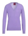 Capsule Knit Man Sweater Purple Size Xl Cotton In Purple