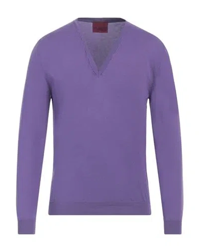 Capsule Knit Man Sweater Light Purple Size L Cotton