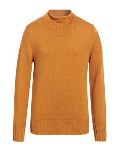 Capsule Knit Man Sweater Ocher Size Xl Merino Wool In Yellow