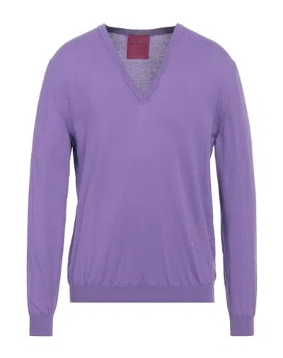 Capsule Knit Man Sweater Purple Size Xl Cotton