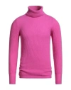 Capsule Knit Man Turtleneck Fuchsia Size Xxl Cashmere In Pink
