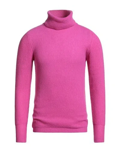 Capsule Knit Man Turtleneck Fuchsia Size Xxl Cashmere In Pink