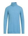 Capsule Knit Man Turtleneck Light Blue Size Xxl Cashmere In Blue