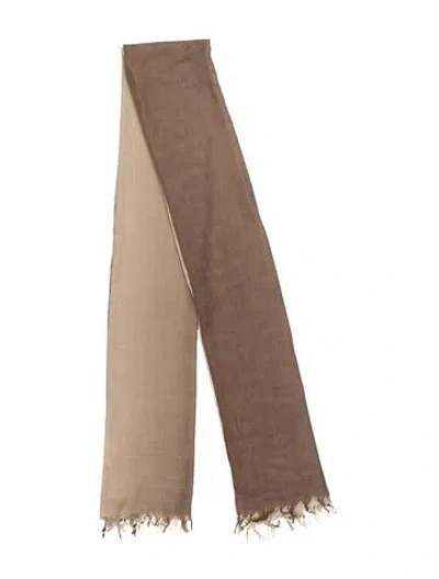 Pre-owned Captiva Cashmere Cashmere Striped Scarf W/ Tags In Neutrals