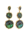 Capucine De Wulf Aurora Triple Drop Earrings In Blue/gold