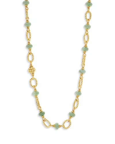 Capucine De Wulf Berry & Bead Chain Necklace, 24 In Green/gold