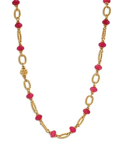 Capucine De Wulf Berry & Bead Chain Necklace, 24 In Pink/gold