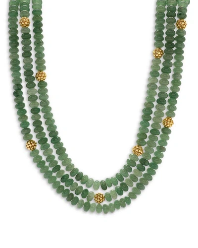 Capucine De Wulf Berry & Jade Bead Triple Strand Necklace In 18k Gold Plated, 18 In Meadow Jade/gold