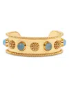 Capucine De Wulf Berry & Jade Cuff Bracelet In 18k Gold Plated In Gold/ocean Jade